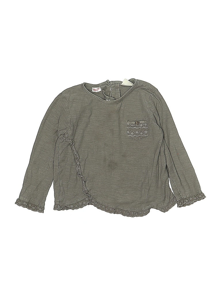 Zara Baby 100% Cotton Gray Long Sleeve Blouse Size 3 - photo 1