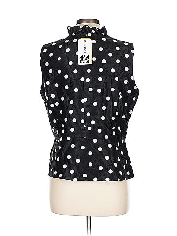 Danny & Nicole Black Polka Dot Sleeveless Blouse (view 2)