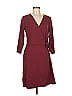 Ann Taylor LOFT Outlet Solid Burgundy Casual Dress Size M - photo 1