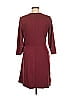 Ann Taylor LOFT Outlet Solid Burgundy Casual Dress Size M - photo 2