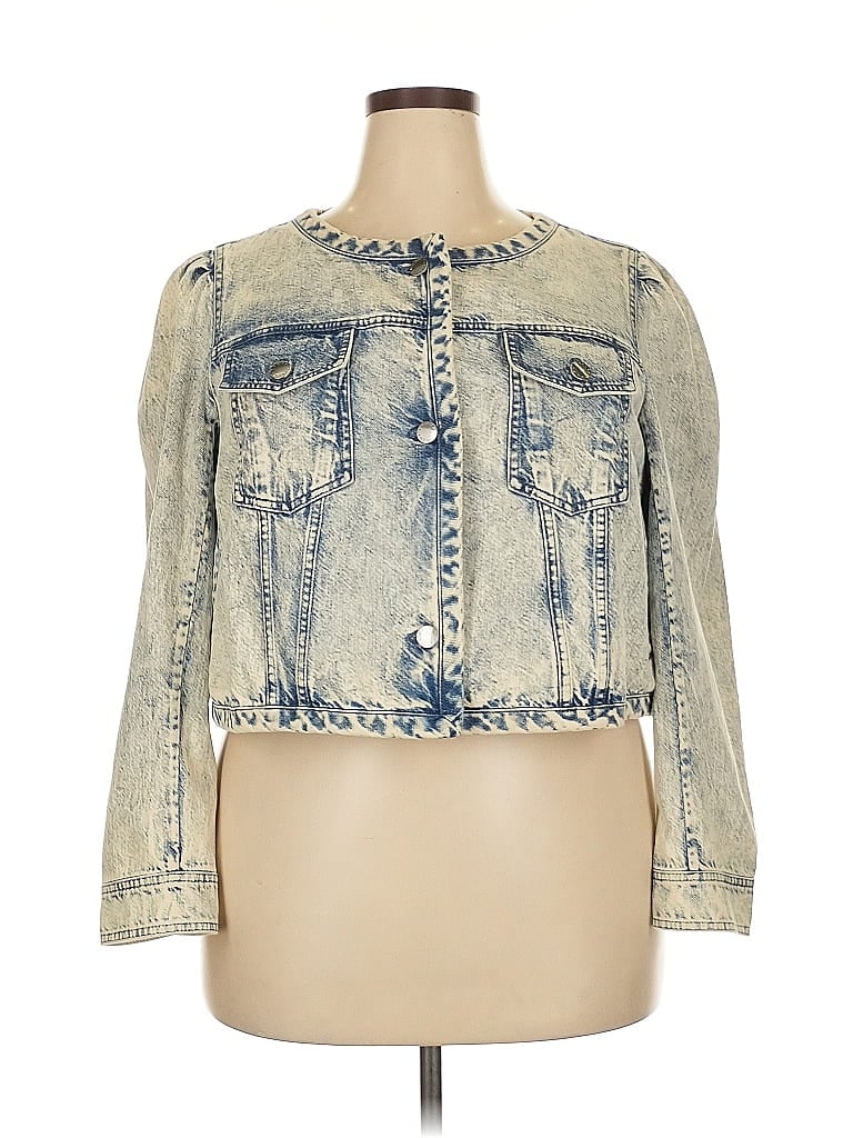 Tanya Taylor 100% Cotton Blue Denim Jacket Size 2X - photo 1