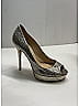 Jimmy Choo Metallic Silver Gold Glitter Accent Peep Toe Pumps Size EU 38 - photo 5