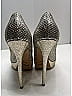 Jimmy Choo Metallic Silver Gold Glitter Accent Peep Toe Pumps Size EU 38 - photo 9