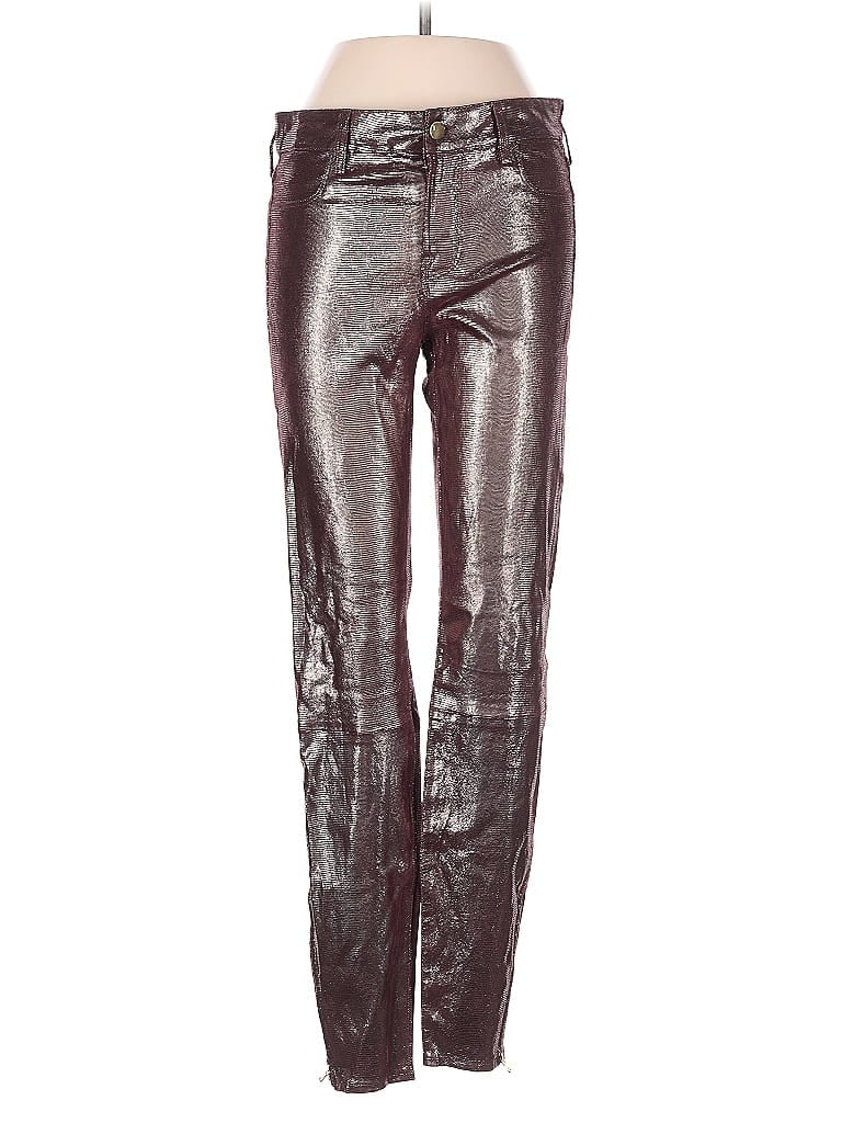 J Brand 100% Leather Metallic Silver Jeggings Size 26 waist - photo 1