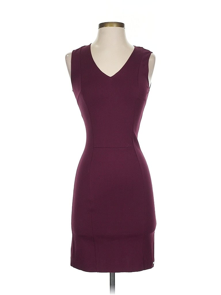 Armani Exchange Solid Burgundy Cocktail Dress Size XS - photo 1