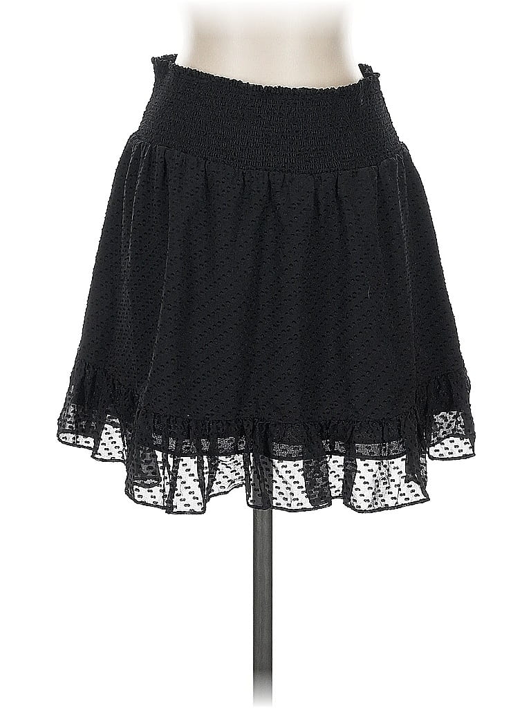 Intermix 100% Silk Solid Black Silk Skirt Size S - photo 1