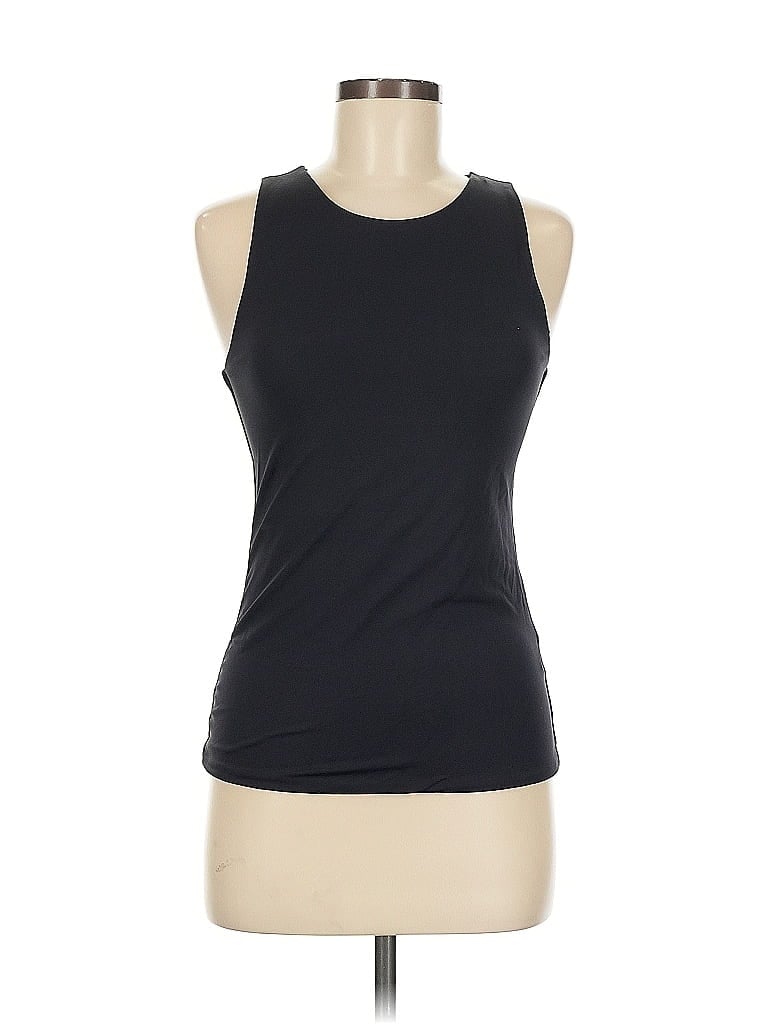 Pre-owned Second Skin Sleeveless Top Black Halter Neckline Tops