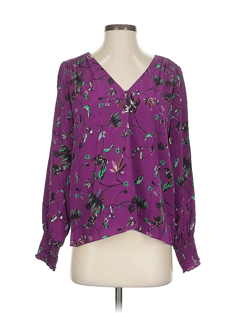 Tanya Taylor Purple Long Sleeve Blouse Size 2 - photo 1