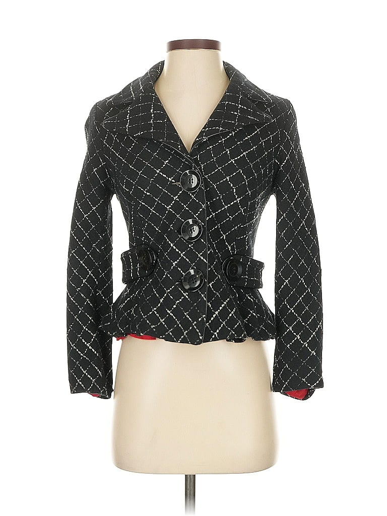 Alberto Makali Argyle Black Wool Blazer Size S - photo 1