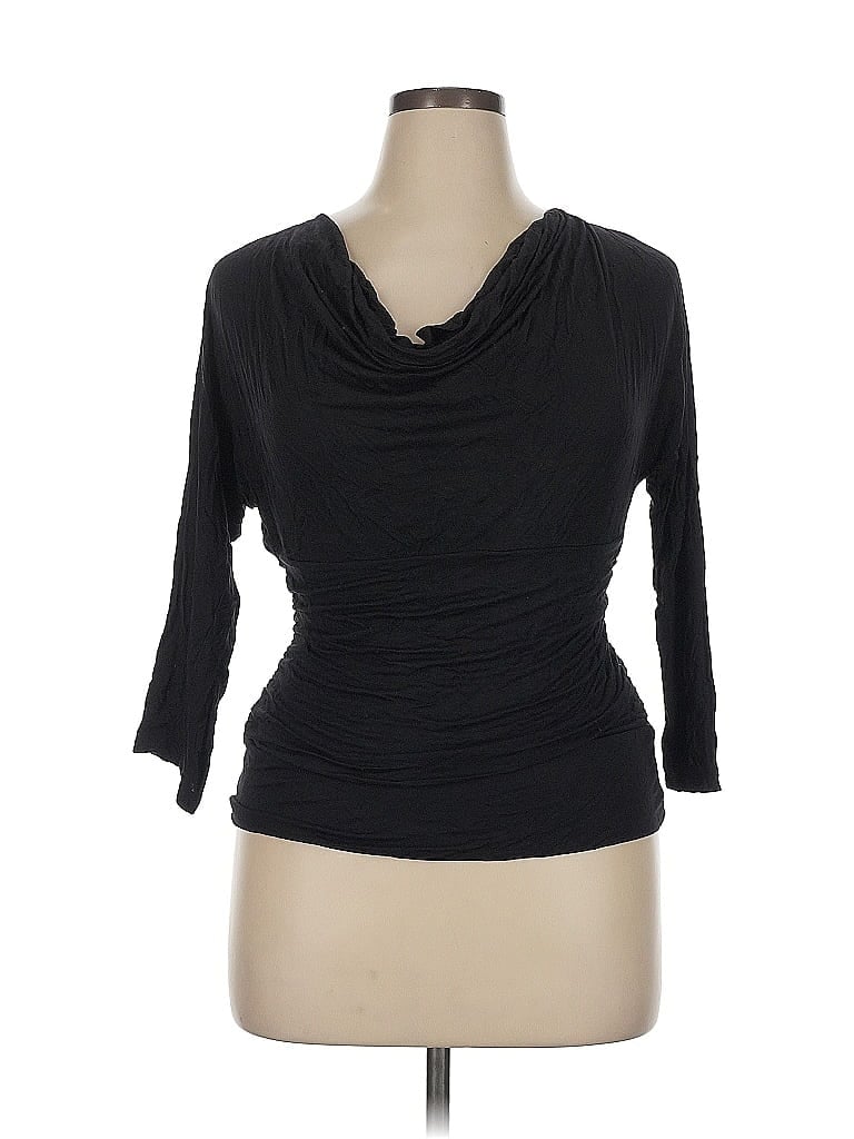 Pre-owned Cielo 3/4 Sleeve Top Black Cowl Neck Tops