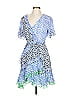 Tanya Taylor 100% Silk Print Blue Cocktail Dress Size 12 - photo 1