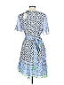 Tanya Taylor 100% Silk Print Blue Cocktail Dress Size 12 - photo 2