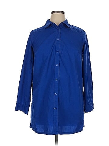 Roaman's 3/4 Sleeve Button-Down Shirt (view 1)