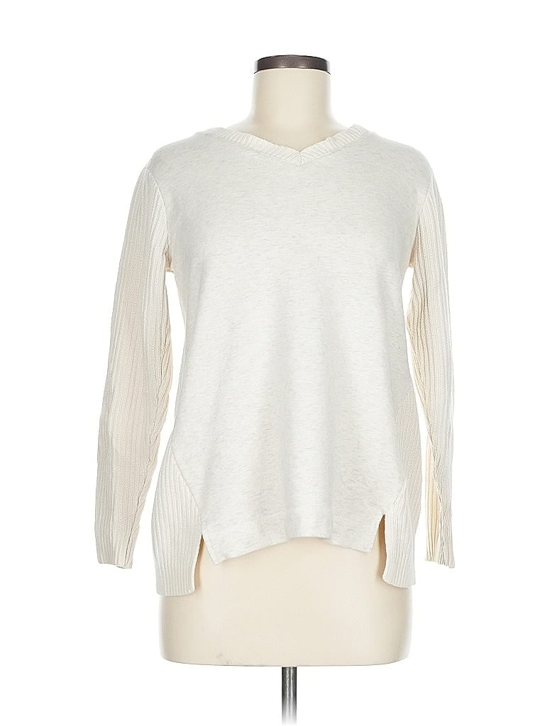Pre-owned H By Halston Pullover Sweater In White