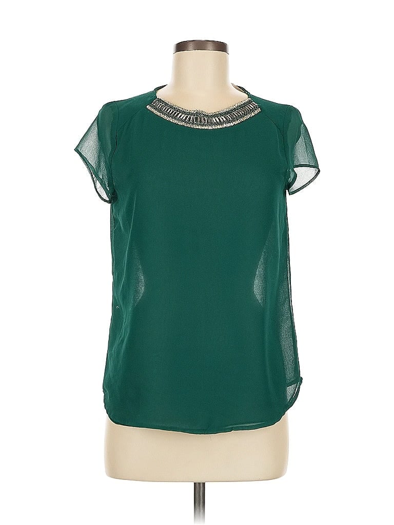Pre-owned Trafaluc By Zara Short Sleeve Blouse In Green
