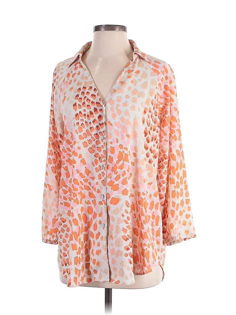 Pre-owned Cabi 3/4 Sleeve Blouse In Orange