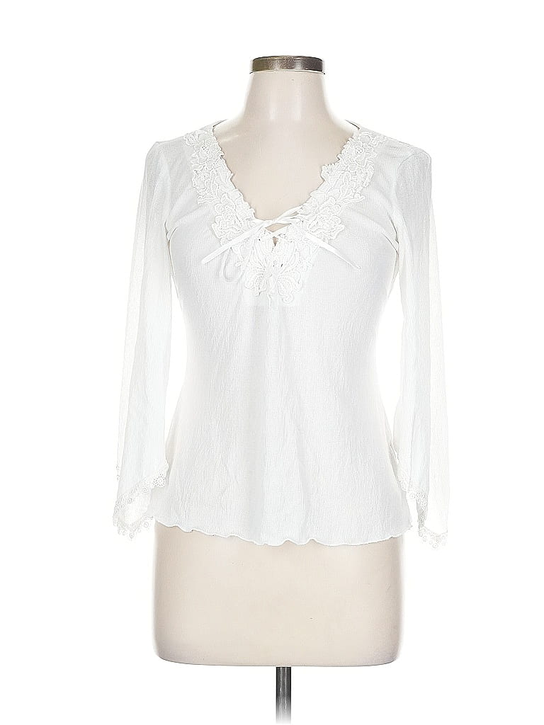 Arden B. White Long Sleeve Blouse Size L - photo 1