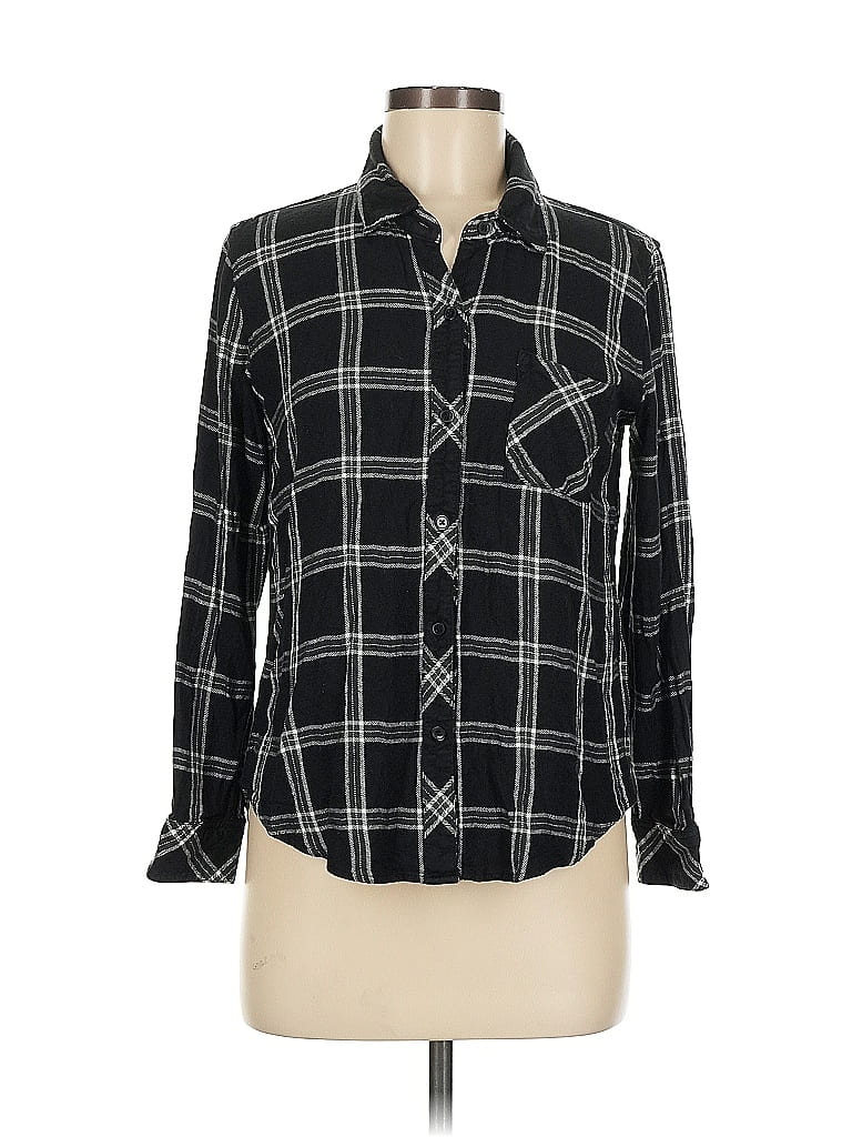 Pre-owned Rails Long Sleeve Button Down Shirt In Black