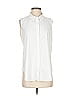 Lyssé Ivory Sleeveless Button-Down Shirt Size S - photo 1