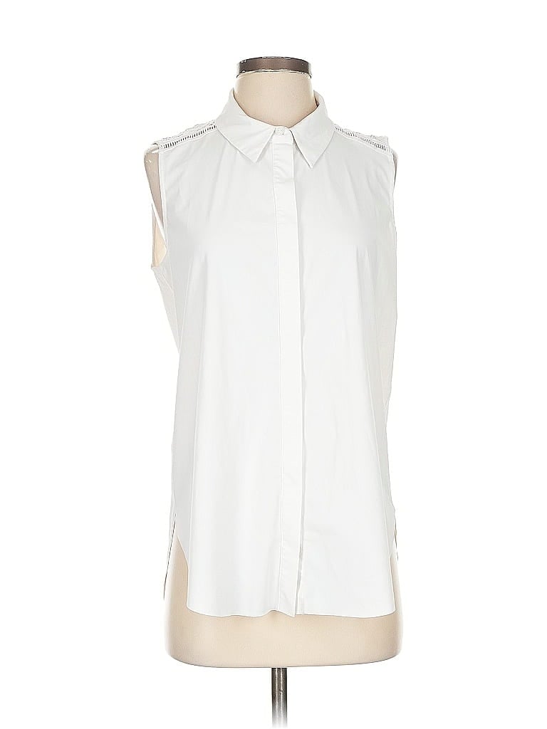 Lyssé Ivory Sleeveless Button-Down Shirt Size S - photo 1