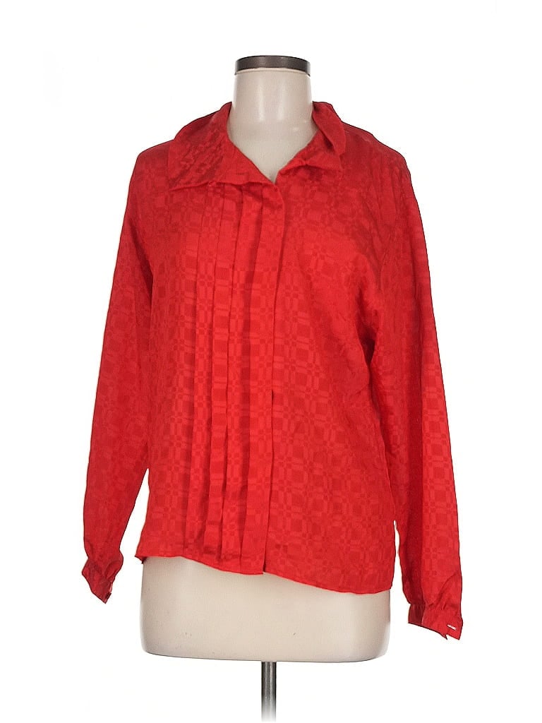 Click to view more detailed imagery on our partner's website Pre-owned Anne Klein Long Sleeve Blouse In Red