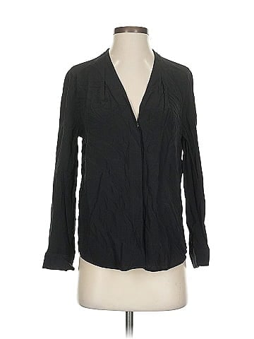 Sandro Long Sleeve Silk Top (view 1)