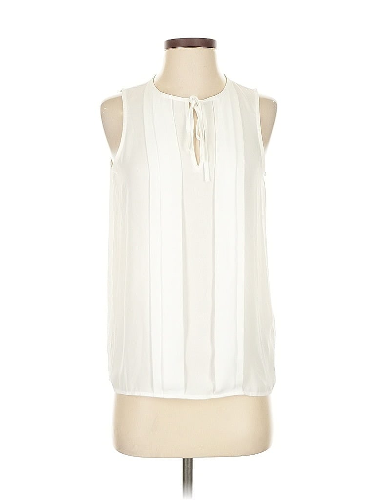 Pre-owned J.crew Factory Store Sleeveless Blouse In White