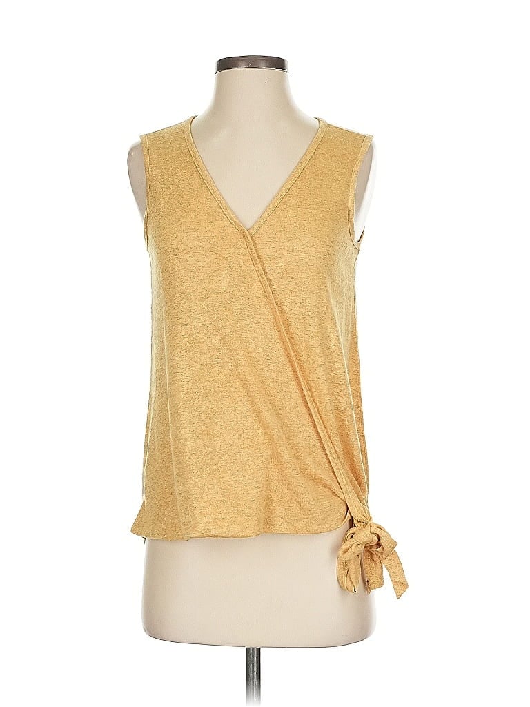 Pre-owned Bobeau Sleeveless Top Gold Plunge Neckline Tops