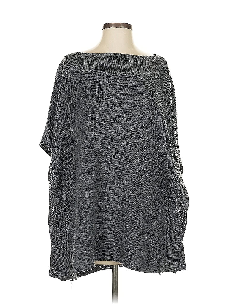 Ann Taylor LOFT 100% Acrylic Gray Poncho Size XS - photo 1