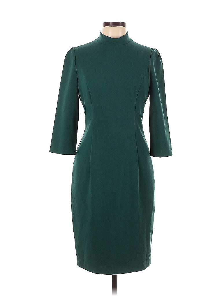 Black Halo Solid Green Teal Cocktail Dress Size 10 - photo 1