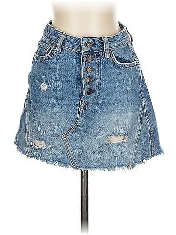 We the Free Denim Skirt (view 1)
