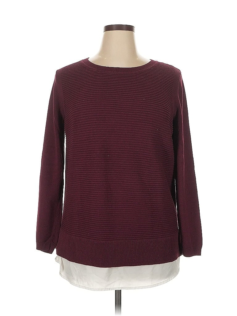 Hilary Radley Burgundy Pullover Sweater Size XL - photo 1