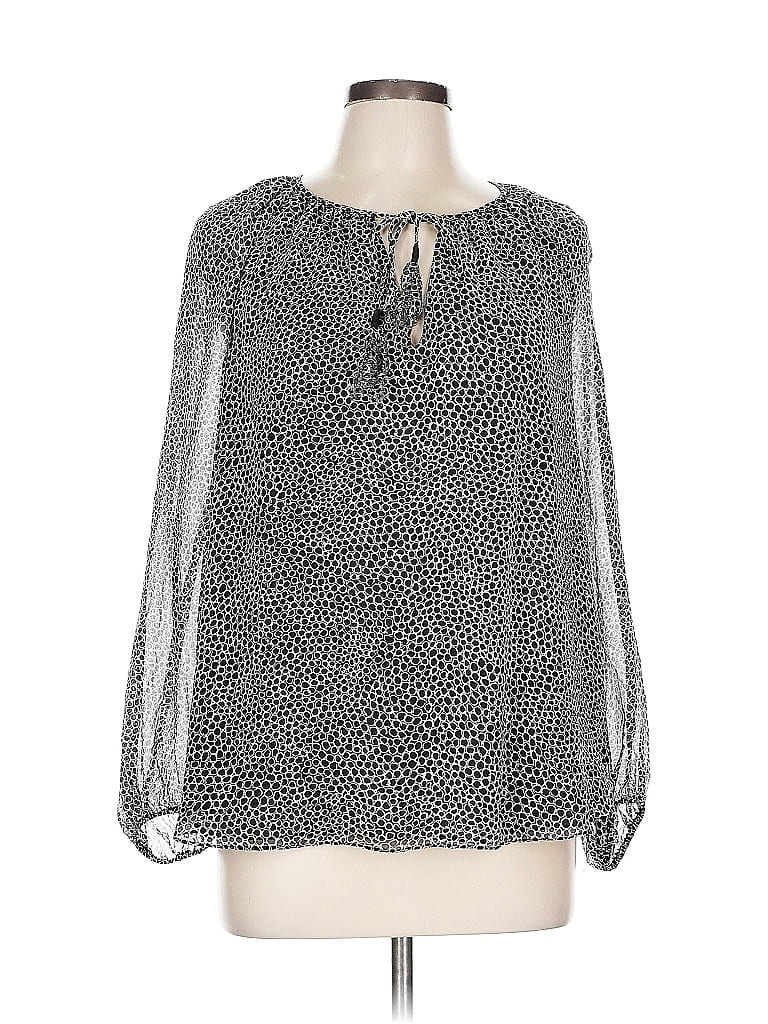 Pre-owned Diane Von Furstenberg Long Sleeve Blouse In Silver