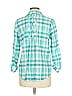 Habitat Plaid Teal 3/4 Sleeve Button-Down Shirt Size M - photo 2