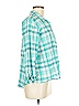 Habitat Plaid Teal 3/4 Sleeve Button-Down Shirt Size M - photo 3