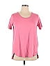 Isaac Mizrahi LIVE! 100% Cotton Pink Short Sleeve T-Shirt Size 1X - photo 1