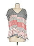 Dylan Stripes Gray Short Sleeve Top Size M - photo 1