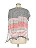 Dylan Stripes Gray Short Sleeve Top Size M - photo 2