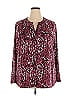 Belle By Kim Gravel Burgundy Long Sleeve Blouse Size 2X - photo 1