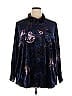 Belle By Kim Gravel Floral Blue Long Sleeve Blouse Size 2X - photo 1