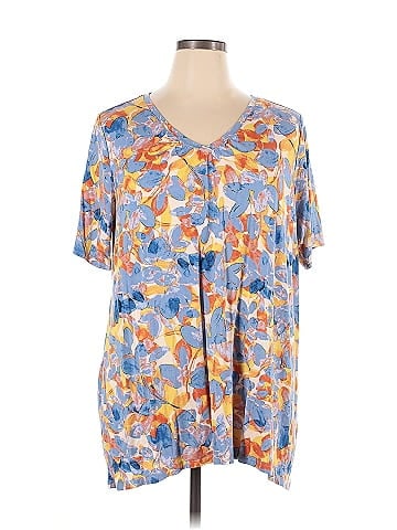 LOGO by Lori Goldstein Short Sleeve Blouse (view 1)