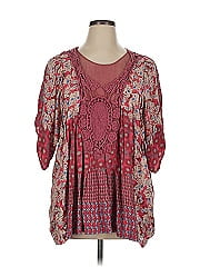 Johnny Was 3/4 Sleeve Silk Top