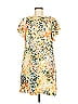 Donna Morgan 100% Polyester Print Yellow Casual Dress Size 8 - photo 1