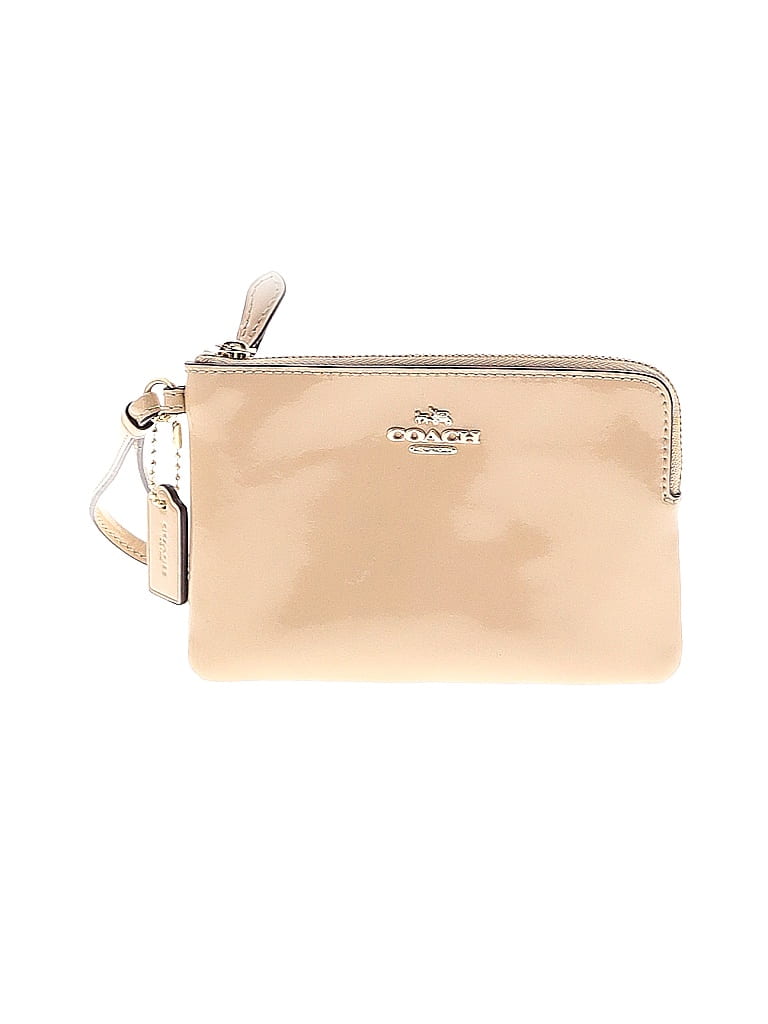 Coach Factory 100% Leather Gold Tan Leather Wristlet One size - photo 1