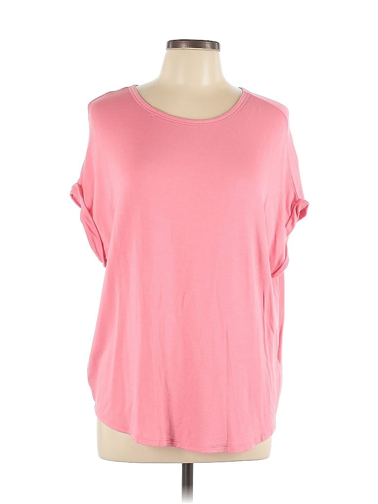 Pre-owned Buffalo By David Bitton Short Sleeve Top Pink Scoop Neck Tops