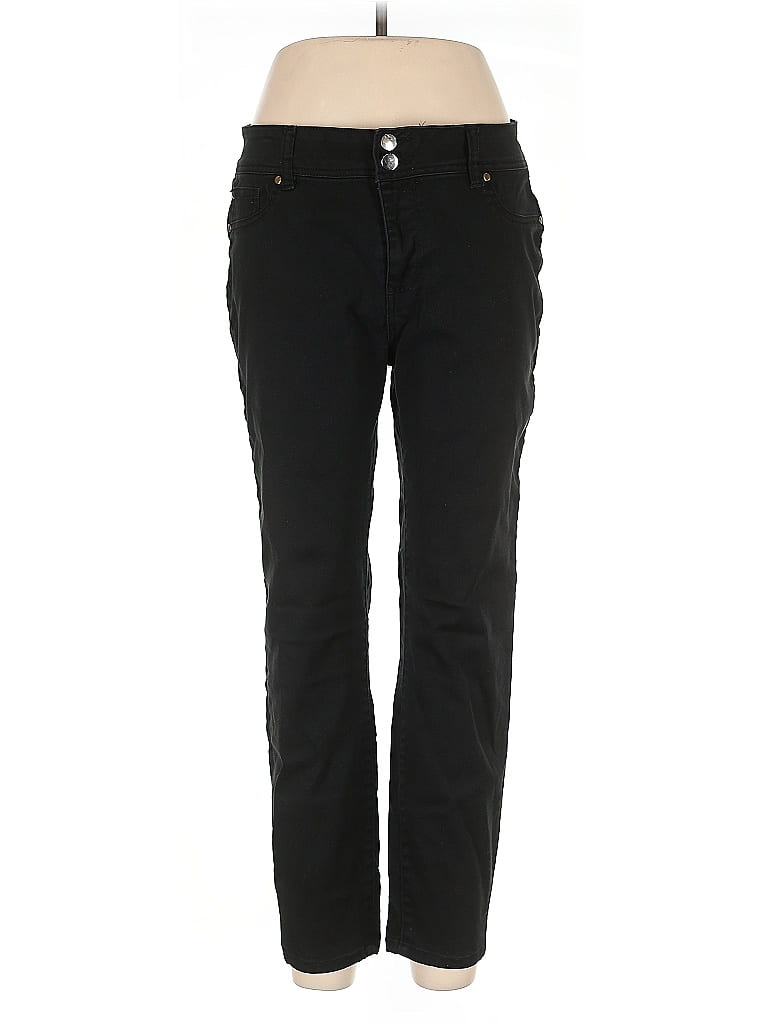 IMAN Chevron-herringbone Black Jeans Size 12 - photo 1