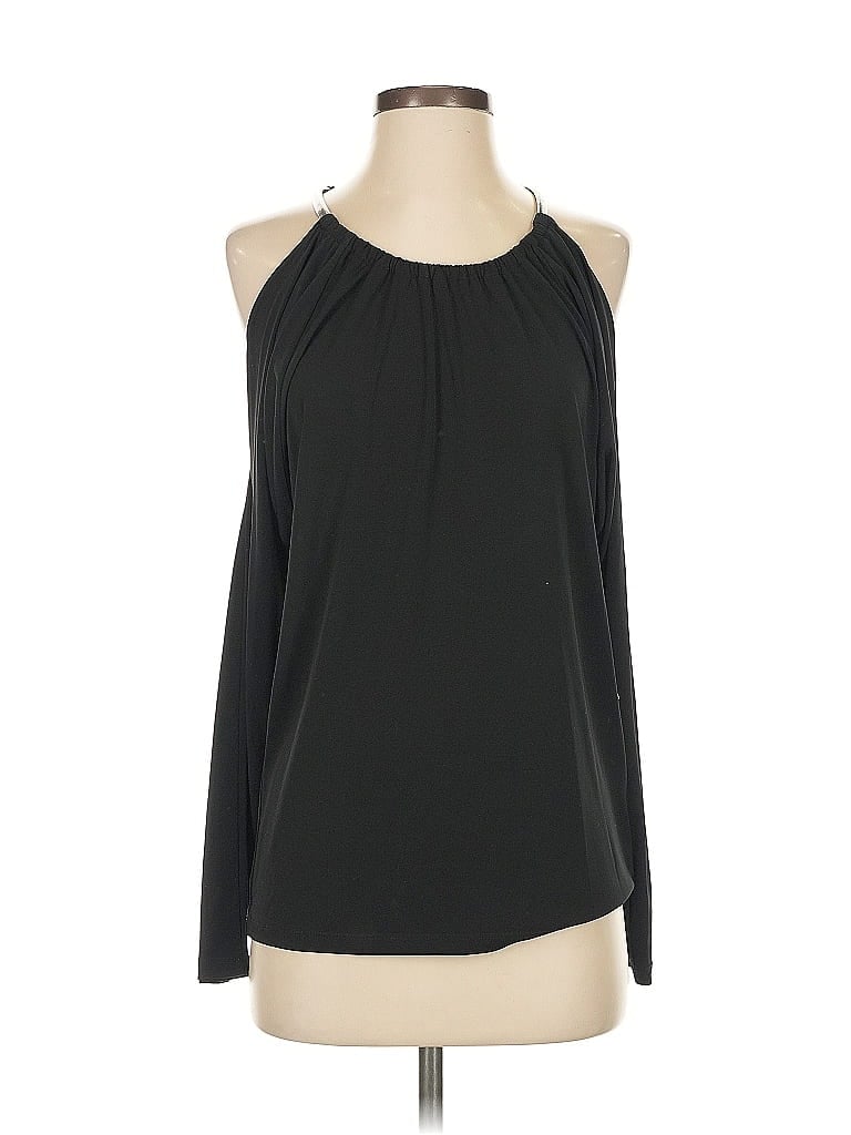 Pre-owned Michael Michael Kors Long Sleeve Top Black Cold Shoulder Neckline Tops