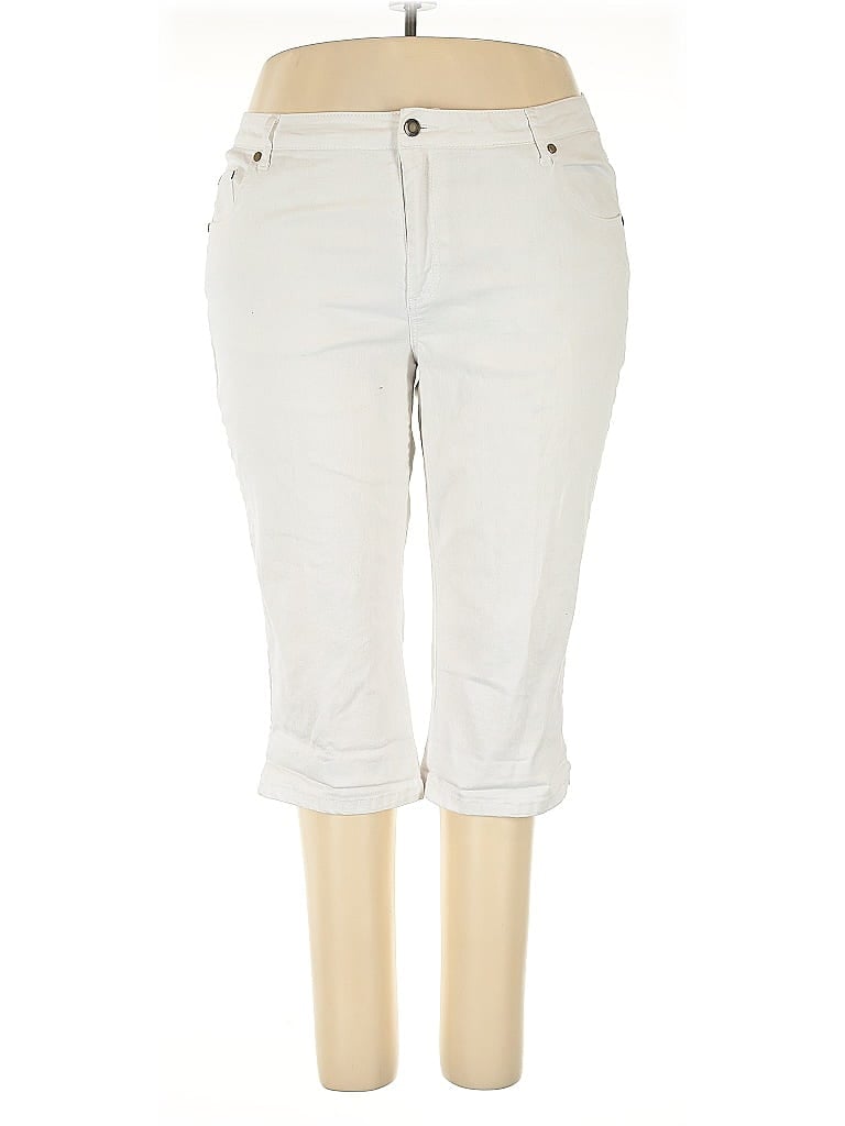 Woman Within Ivory White Jeans Size 20 (petite) - photo 1