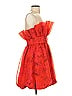 ML Monique Lhuillier 100% Polyester Red Orange Cocktail Dress Size 4 - photo 4