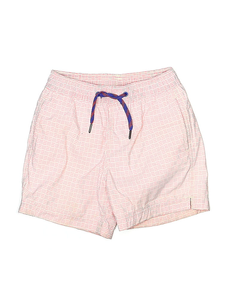 Crewcuts Checkered-gingham Pink Board Shorts Size 4 - photo 1
